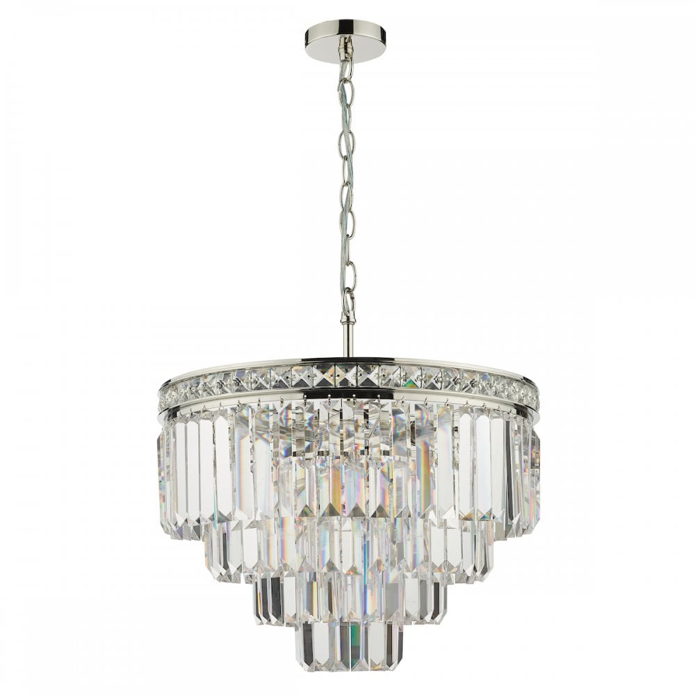 VYA0432 Vyana 4 Light Pendant Polished Nickel Crystal