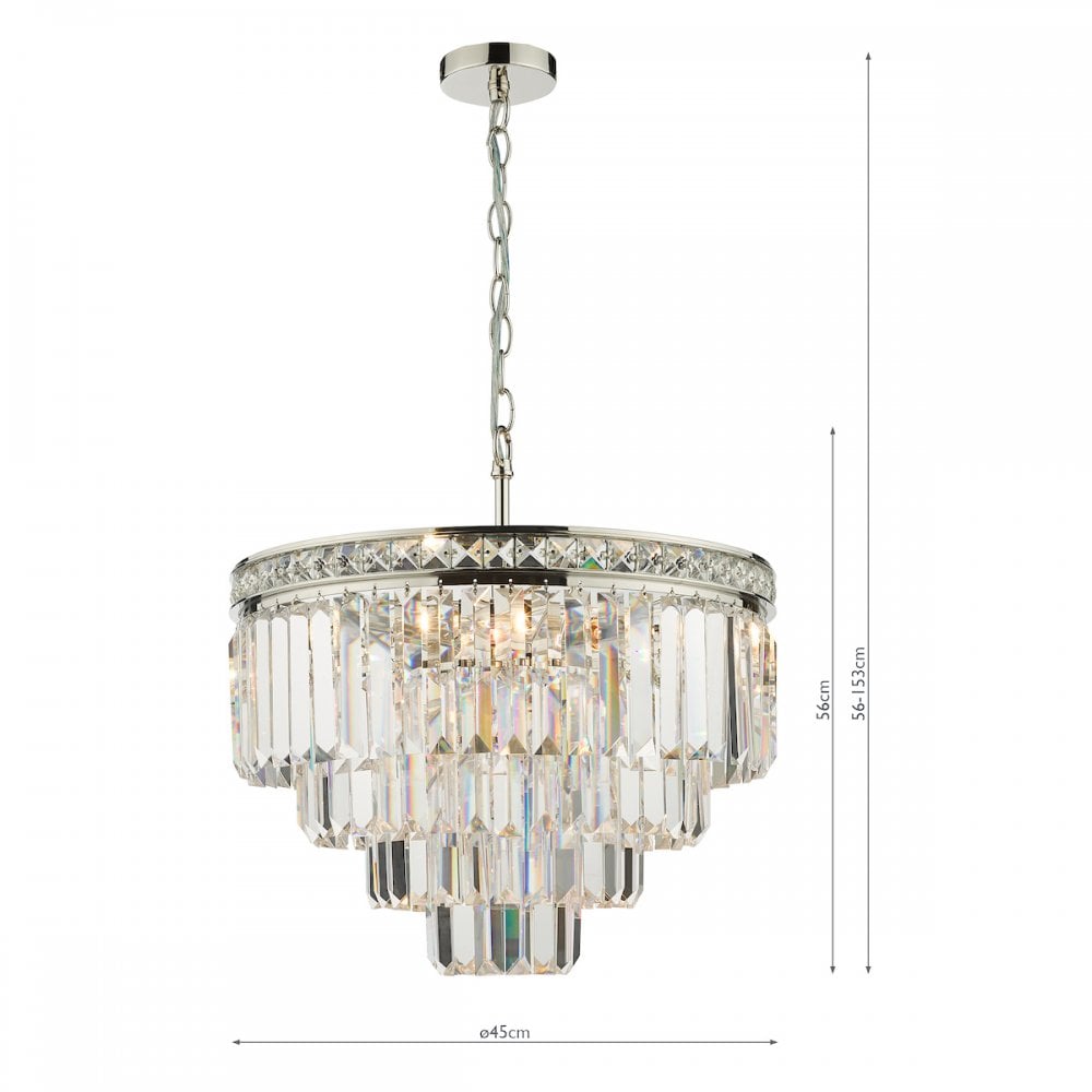 VYA0432 Vyana 4 Light Pendant Polished Nickel Crystal