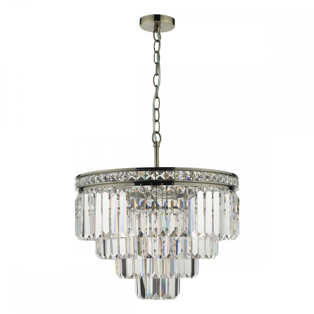 VYA0475 Vyana 4 Light Pendant Antique Brass Crystal