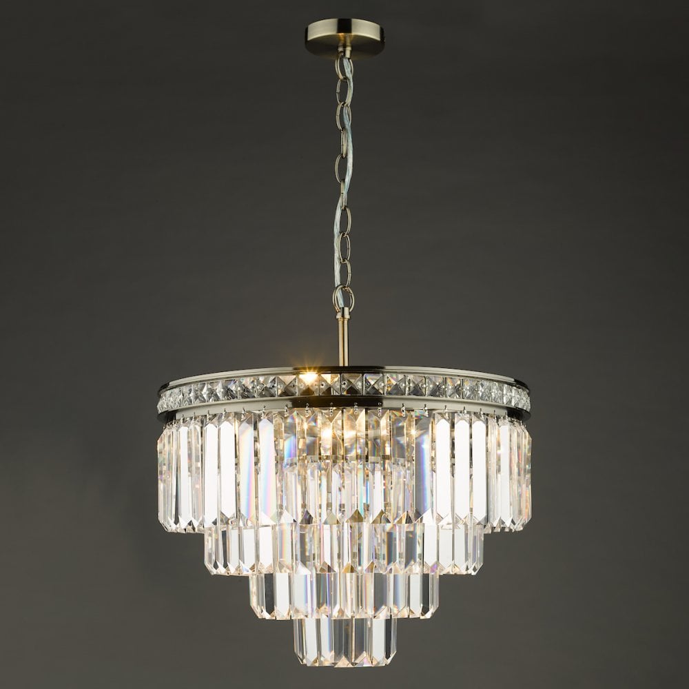 VYA0475 Vyana 4 Light Pendant Antique Brass Crystal