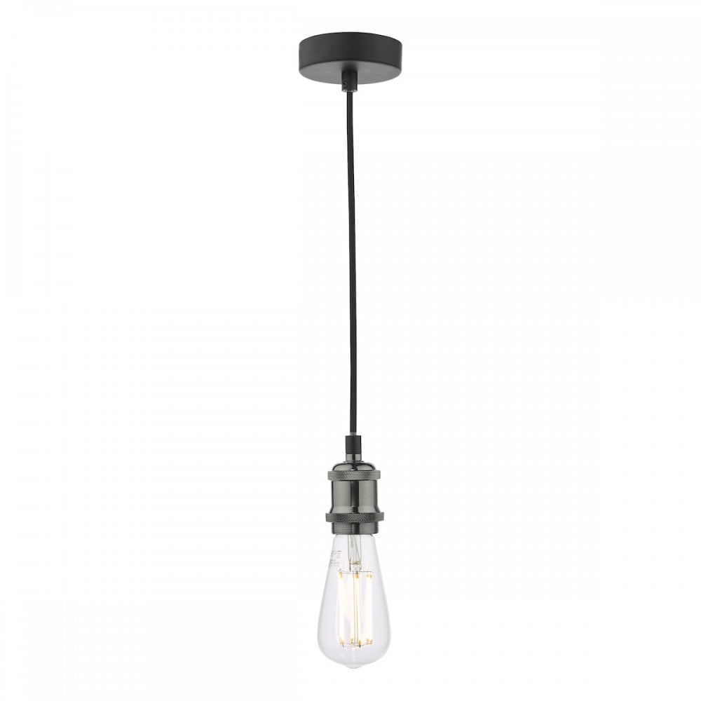 WAC0161 Waco 1 Light E27 Suspension Black Chrome Matt Black