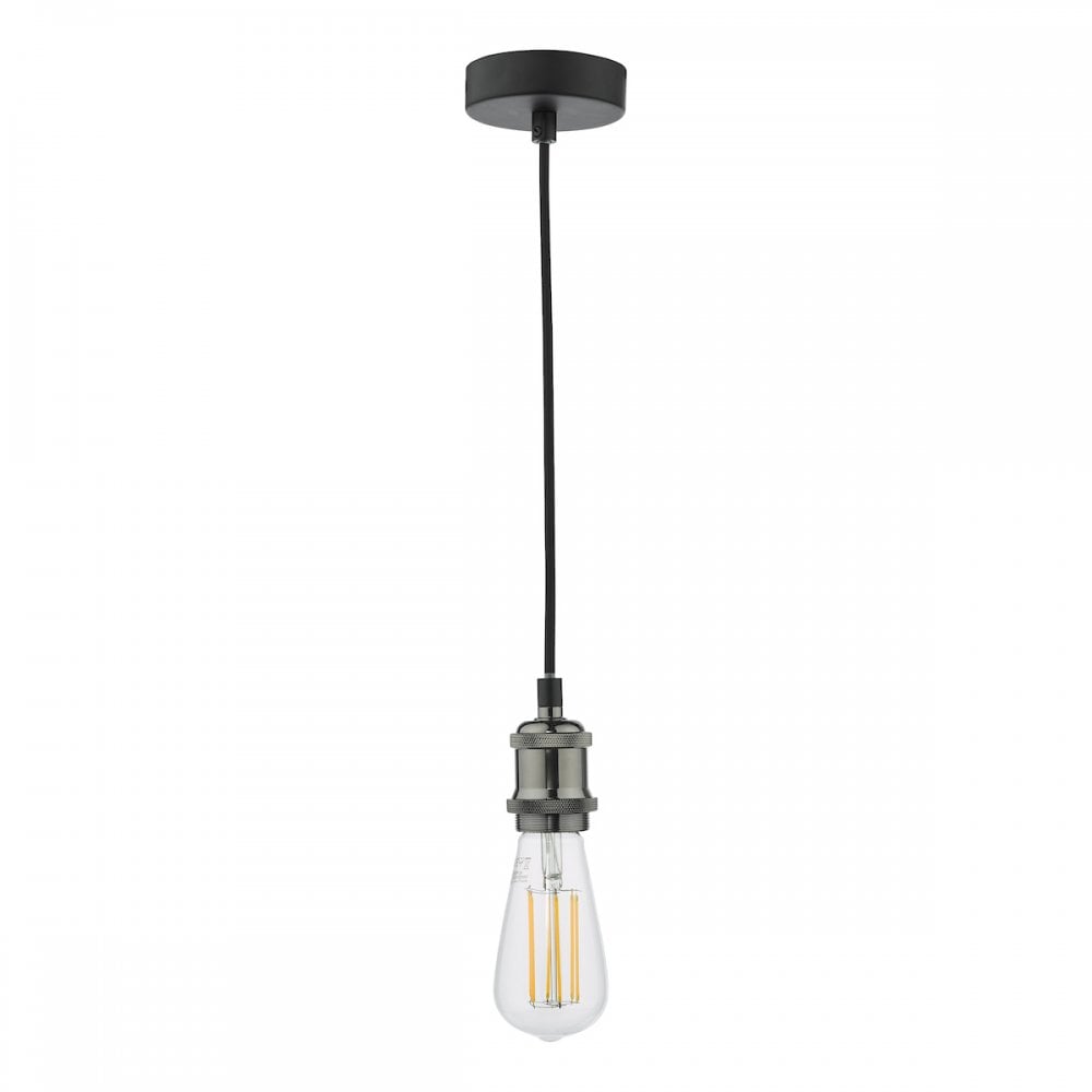 WAC0161 Waco 1 Light E27 Suspension Black Chrome Matt Black