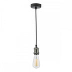 WAC0161 Waco 1 Light E27 Suspension Black Chrome Matt Black
