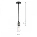 WAC0161 Waco 1 Light E27 Suspension Black Chrome Matt Black