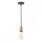 WAC0164 Waco 1 Light E27 Suspension Antique Copper Matt Black