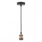 WAC0164 Waco 1 Light E27 Suspension Antique Copper Matt Black (S)