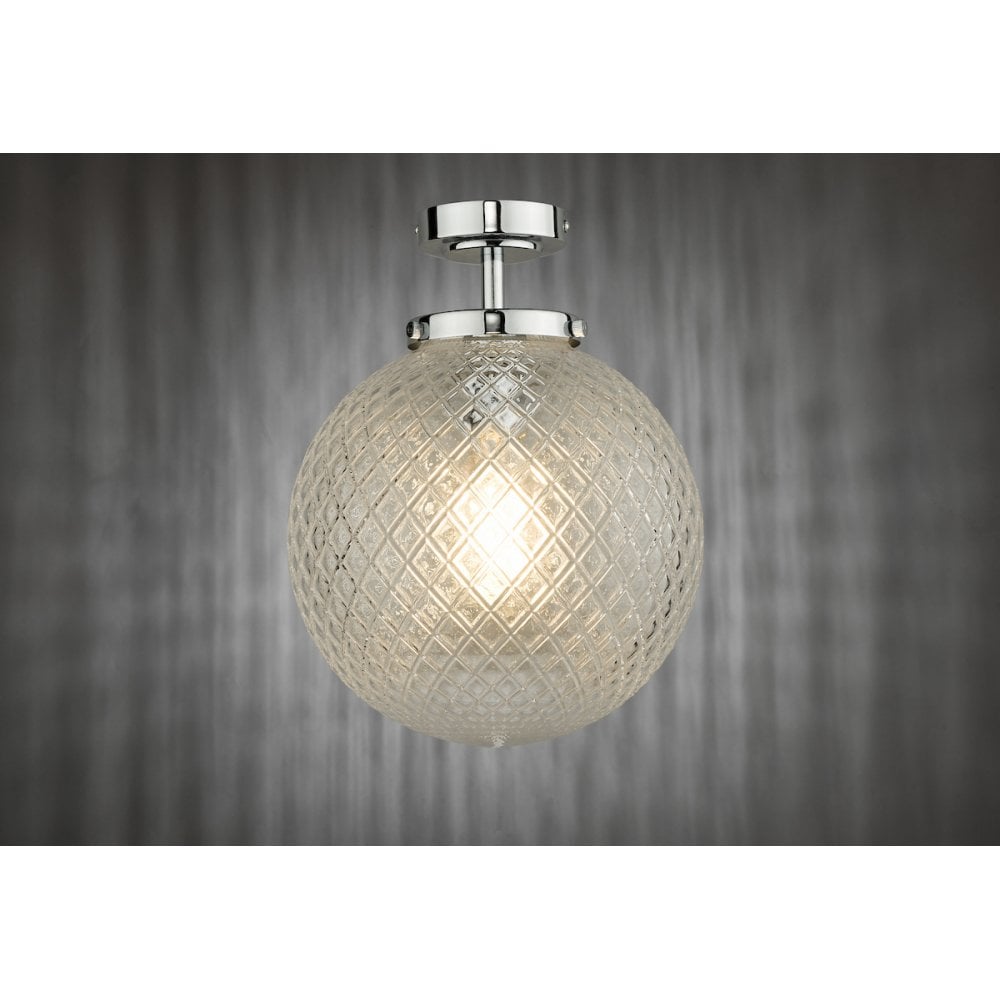 WAY0150 Wayne Bathroom Flush Polished Chrome Glass IP44 (S)