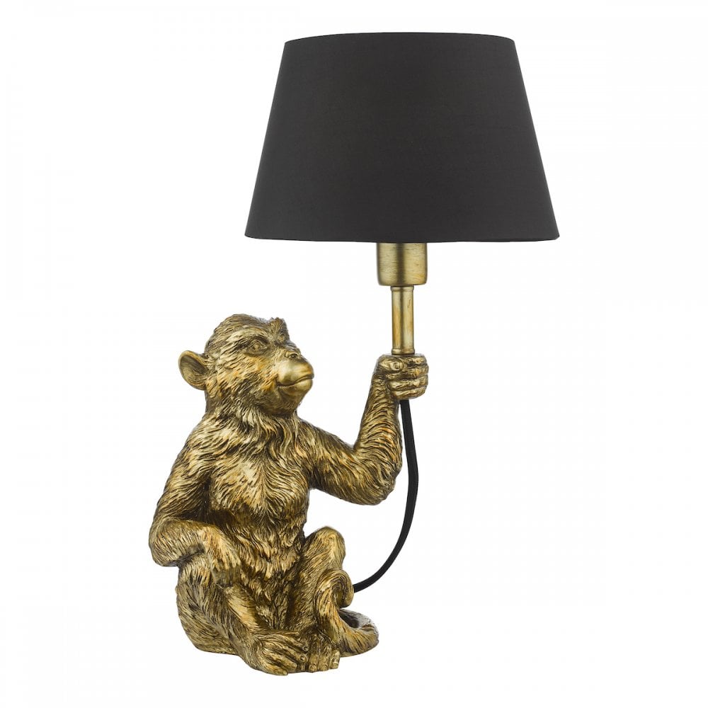 ZIR4235 Zira Monkey Table Lamp Gold With Shade
