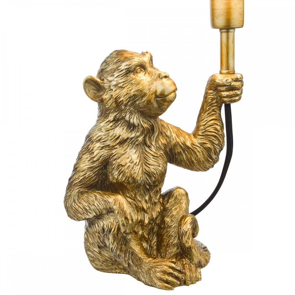 ZIR4235 Zira Monkey Table Lamp Gold With Shade