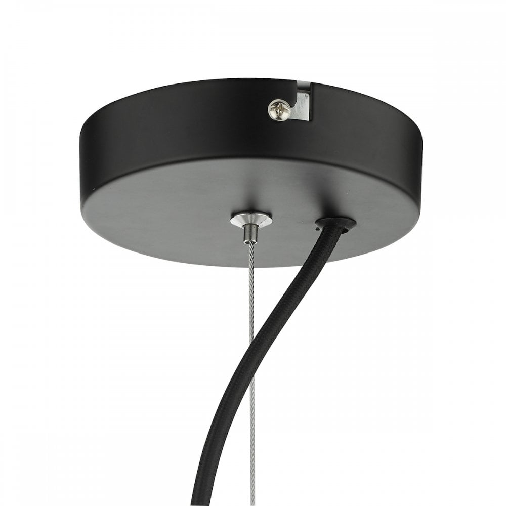 ZUL0122 Zula 1 Light Single Pendant Black Clear Glass