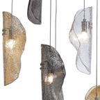 NL90539 Washington 6 Light Pendant Polished Chrome, Clear, Amber & Smoked Glass