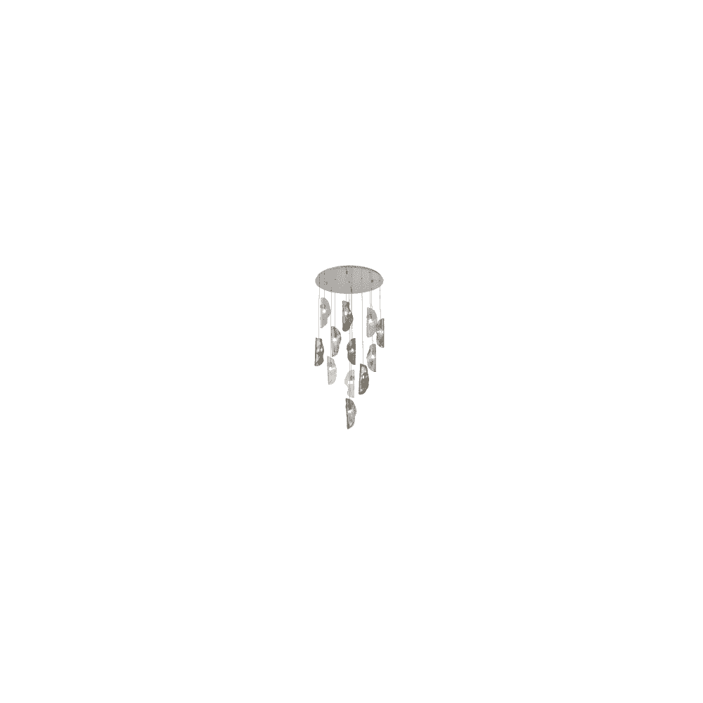 NL90529 Washington 12 Light Pendant Polished Chrome, Clear, Amber & Smoked Glass