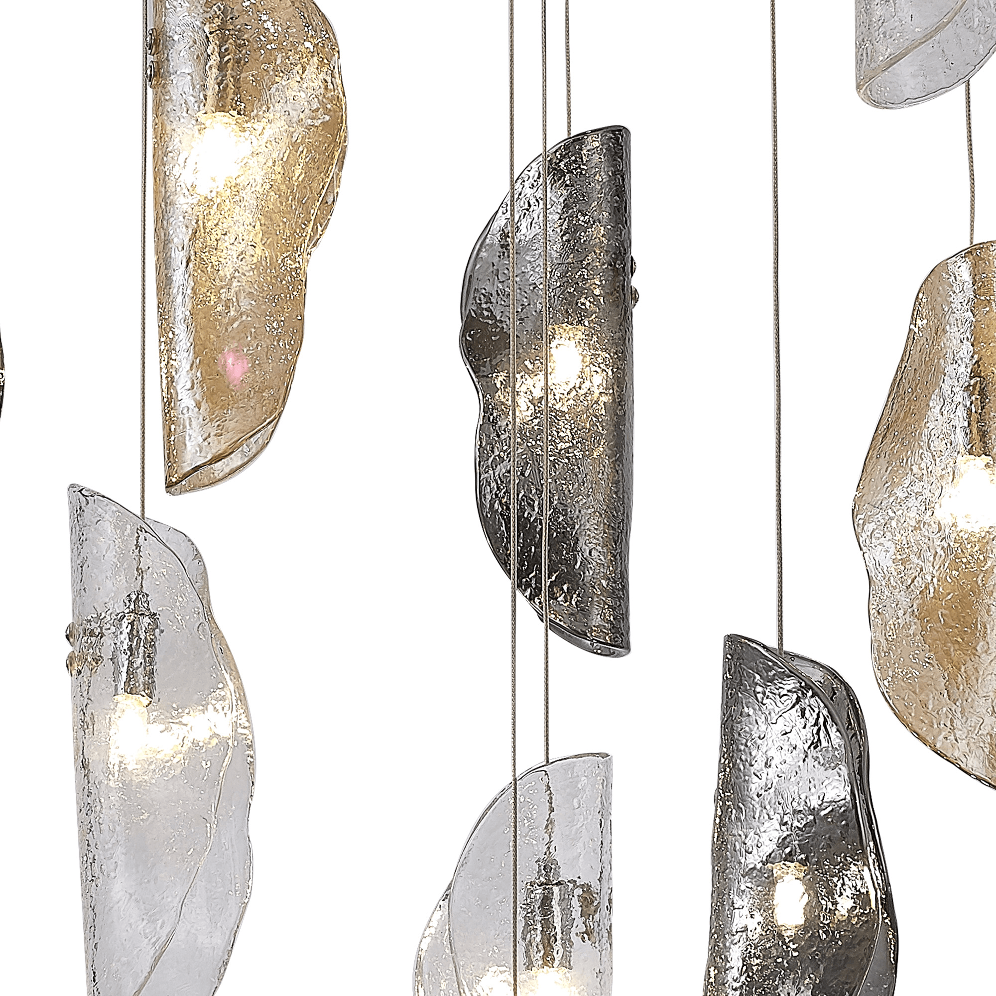NL90529 Washington 12 Light Pendant Polished Chrome, Clear, Amber & Smoked Glass