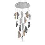 NL91389 Washington 15 Light Pendant Polished Chrome, Clear, Amber & Smoked Glass