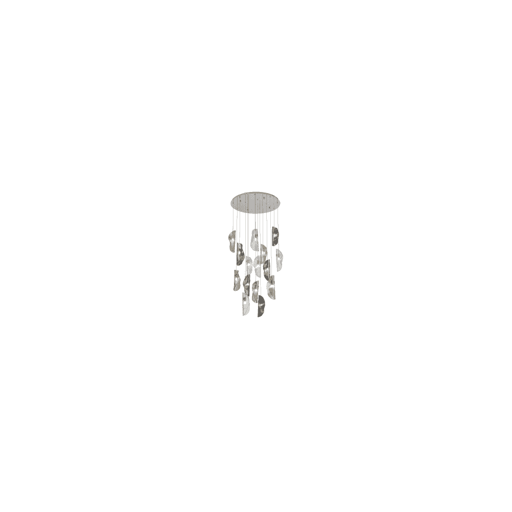 NL91389 Washington 15 Light Pendant Polished Chrome, Clear, Amber & Smoked Glass