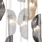 NL91389 Washington 15 Light Pendant Polished Chrome, Clear, Amber & Smoked Glass