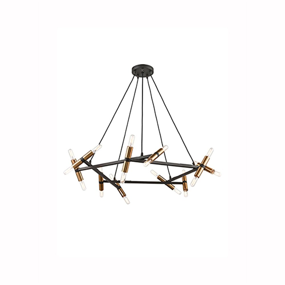 FL2418-20 Anglit 20 Light Pendant Black Gold