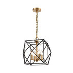 FL2417-4 Anglit 4 Light Cage Fitting Pendant Black Gold