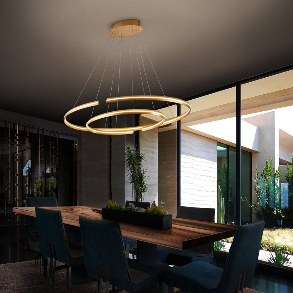 652043B Elipse LED Pendant Gold Opal Dimmable