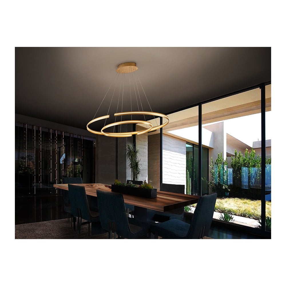 652043B Elipse LED Pendant Gold Opal Dimmable