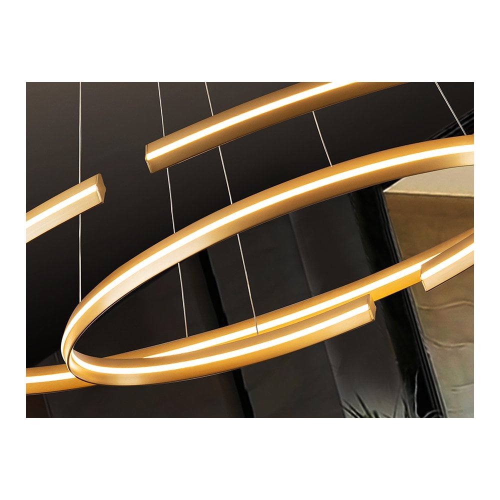 652043B Elipse LED Pendant Gold Opal Dimmable