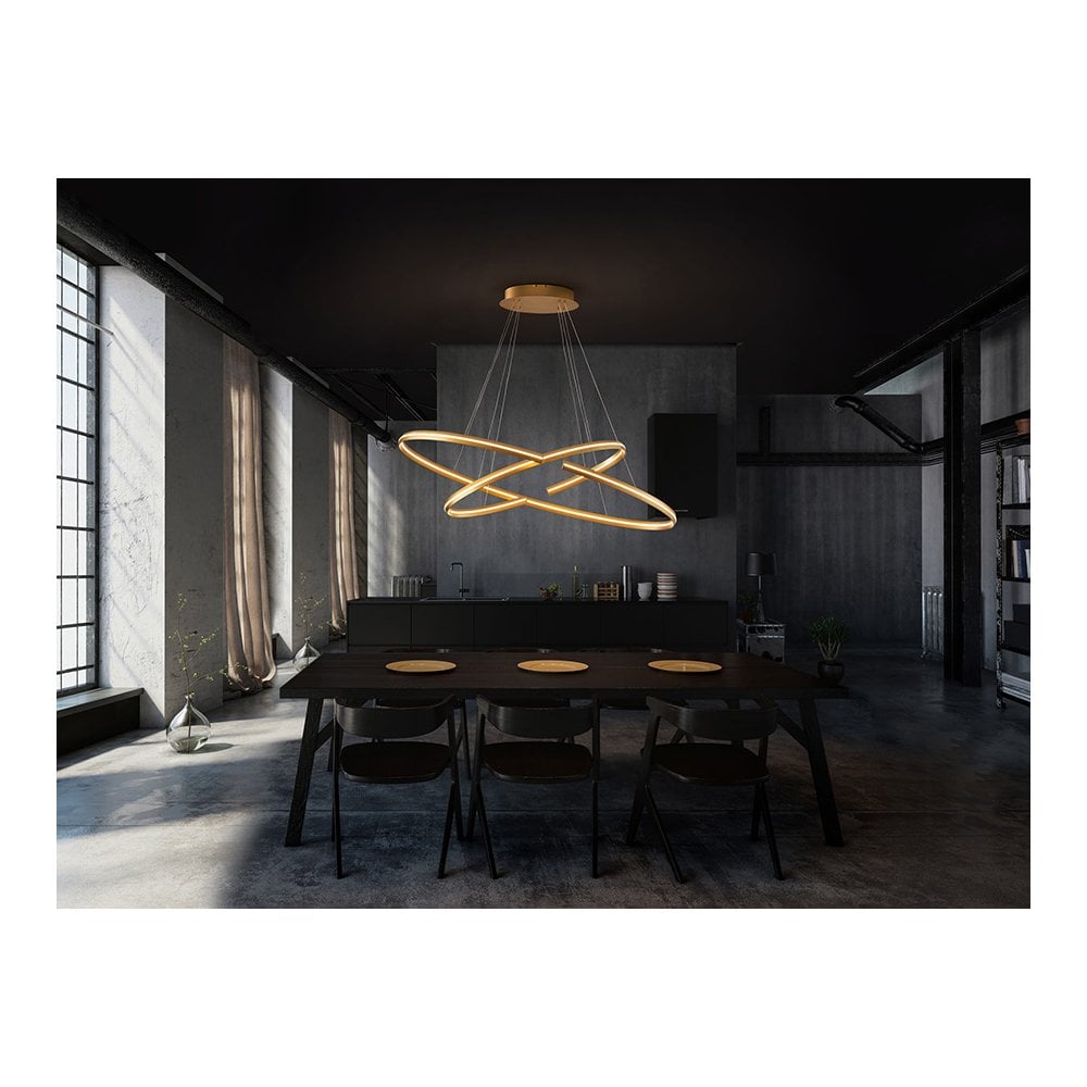 652043B Elipse LED Pendant Gold Opal Dimmable