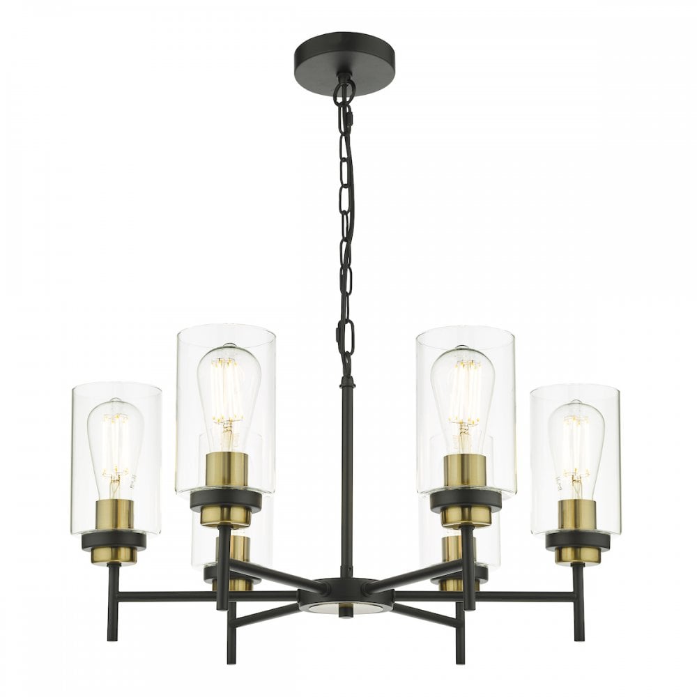 ABE0654 Abel 6 Light Pendant Satin Black Glass