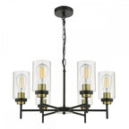 ABE0654 Abel 6 Light Pendant Satin Black Glass