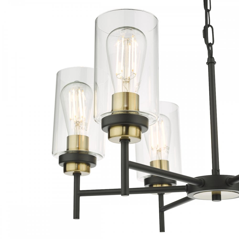 ABE0654 Abel 6 Light Pendant Satin Black Glass