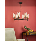ABE0654 Abel 6 Light Pendant Satin Black Glass