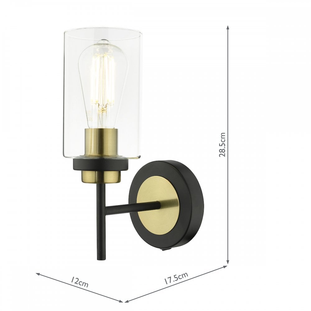 ABE0754 Abel Wall Light Satin Black & Gold