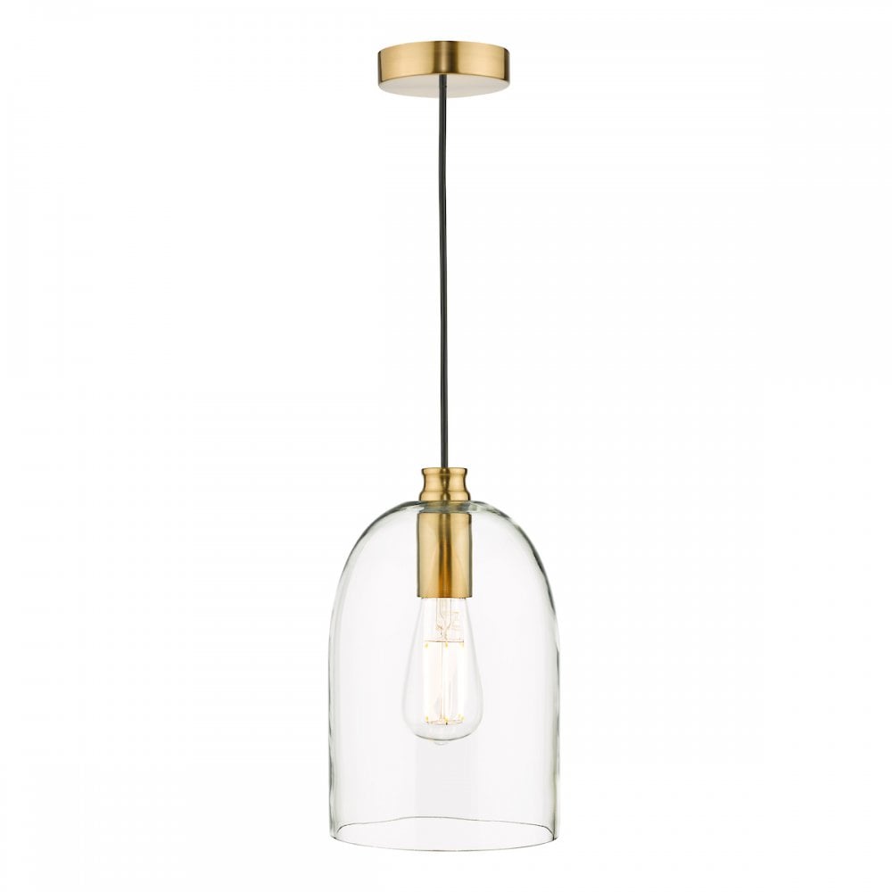 ARC0163 Archie Pendant Satin Bronze Glass