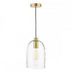 ARC0163 Archie Pendant Satin Bronze Glass