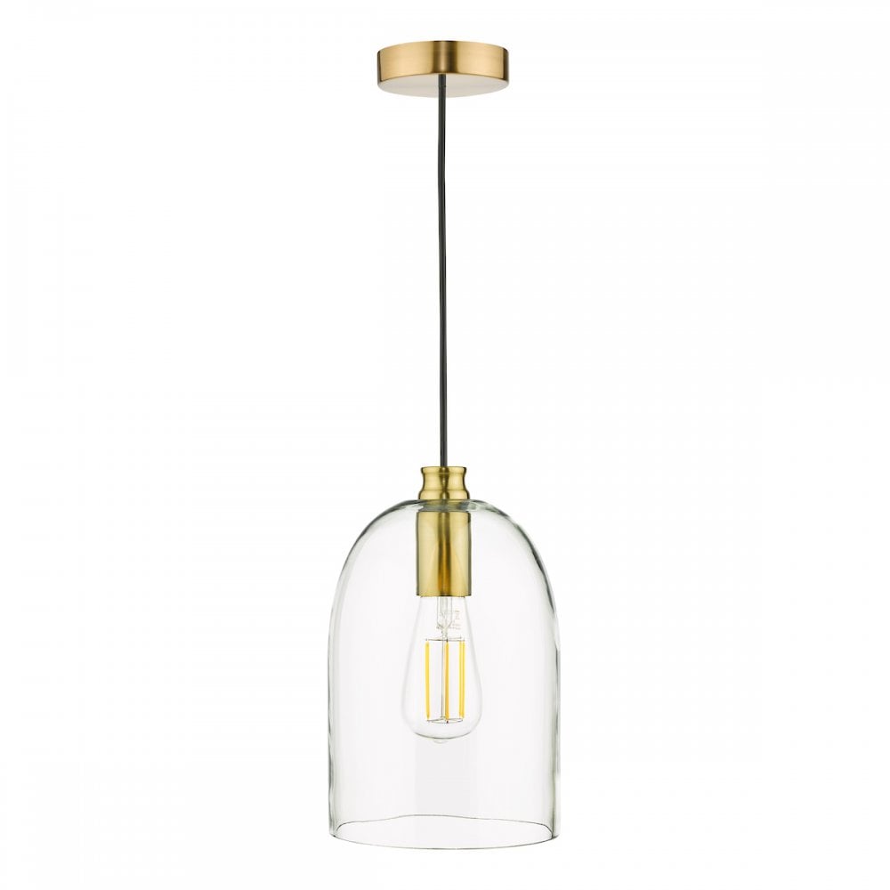 ARC0163 Archie Pendant Satin Bronze Glass
