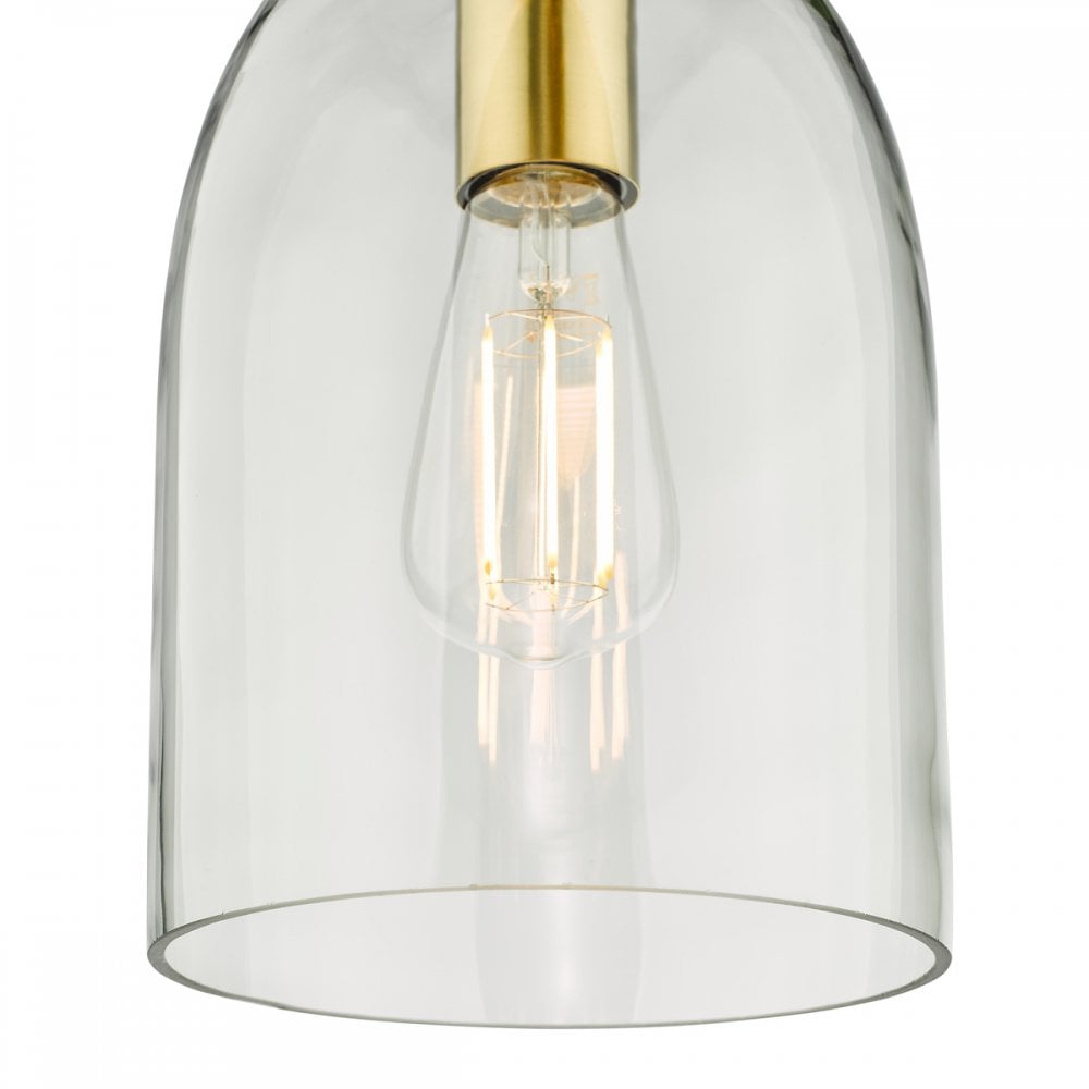 ARC0163 Archie Pendant Satin Bronze Glass