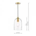 ARC0163 Archie Pendant Satin Bronze Glass