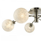 AVA6446 Avari 6 Light Semi Flush Satin Nickel Frosted Glass