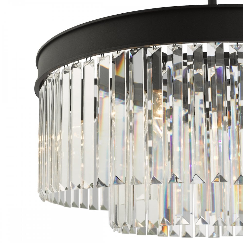 CEL0622 Celeus 6 Light Chandelier Anthracite & Crystal