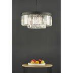 CEL0622 Celeus 6 Light Chandelier Anthracite & Crystal (S)