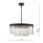 CEL0622 Celeus 6 Light Chandelier Anthracite & Crystal