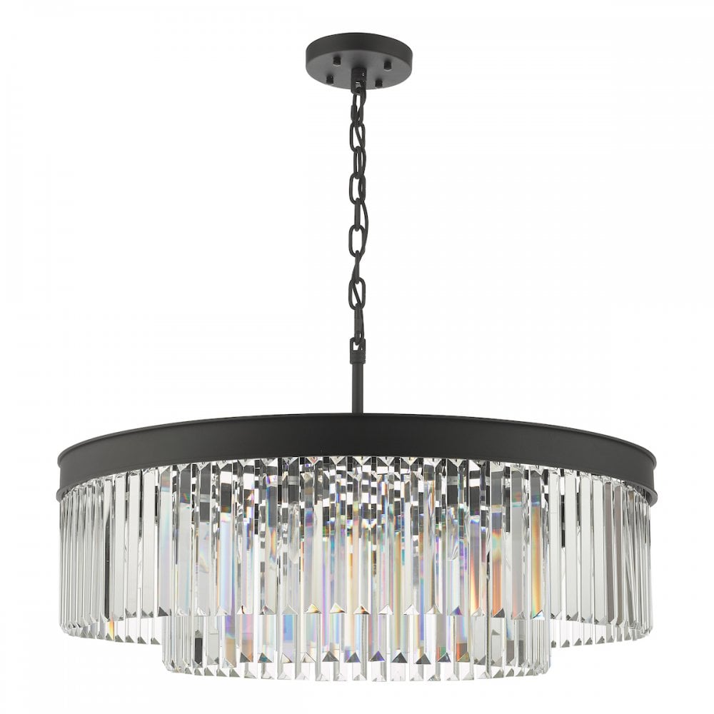 CEL0822 Celeus 8 Light Chandelier Anthracite & Crystal