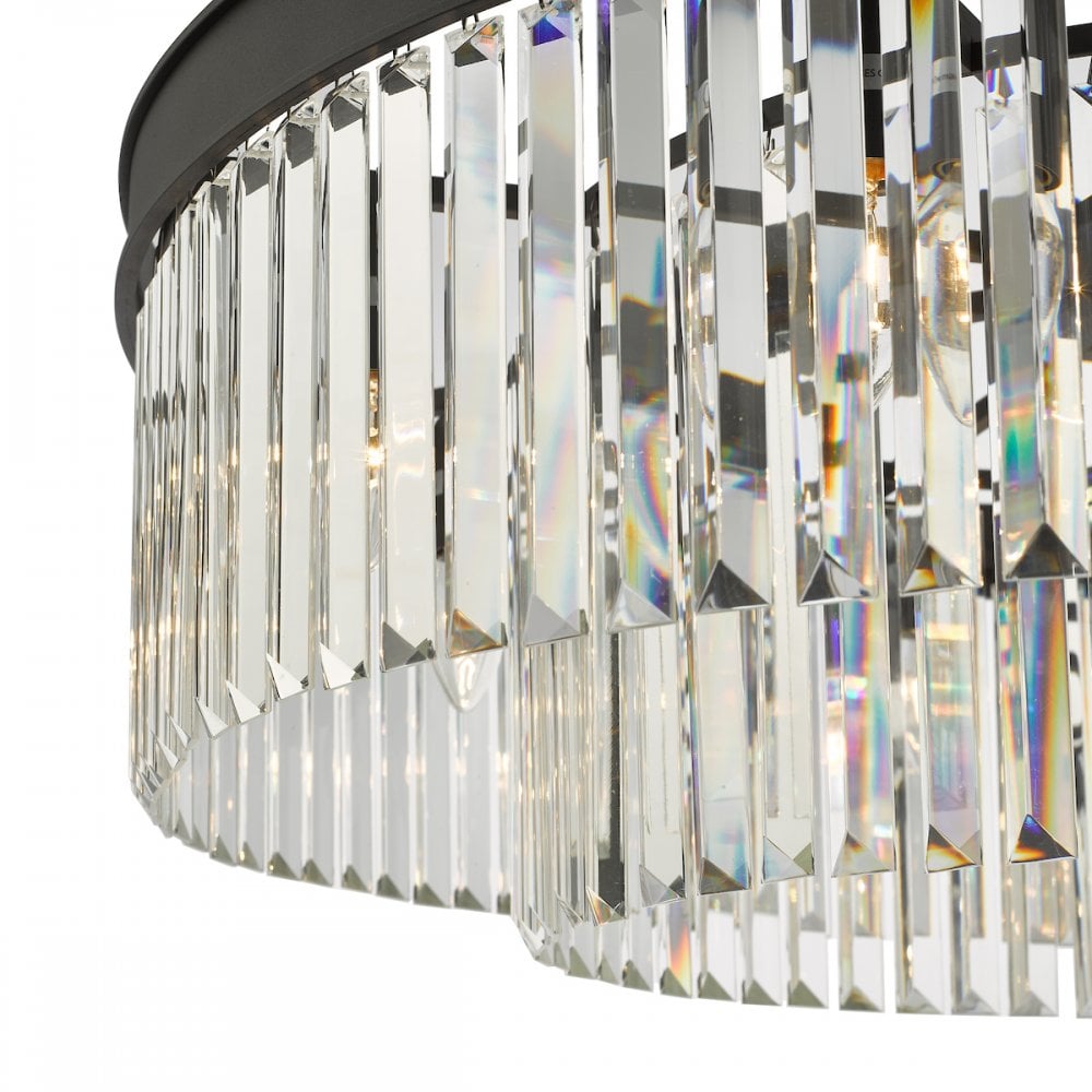CEL0822 Celeus 8 Light Chandelier Anthracite & Crystal