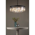 CEL0822 Celeus 8 Light Chandelier Anthracite & Crystal