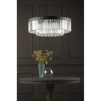 CEL0822 Celeus 8 Light Chandelier Anthracite & Crystal