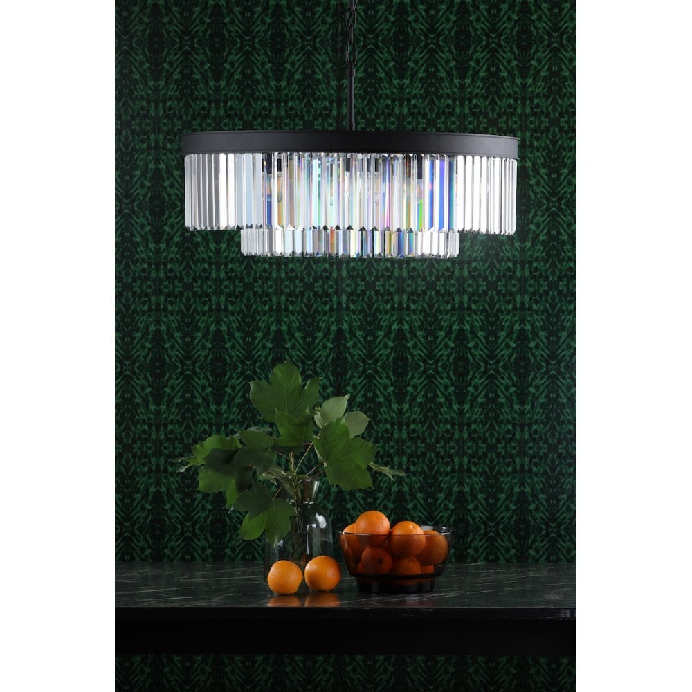CEL0822 Celeus 8 Light Chandelier Anthracite & Crystal