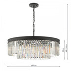 CEL0822 Celeus 8 Light Chandelier Anthracite & Crystal