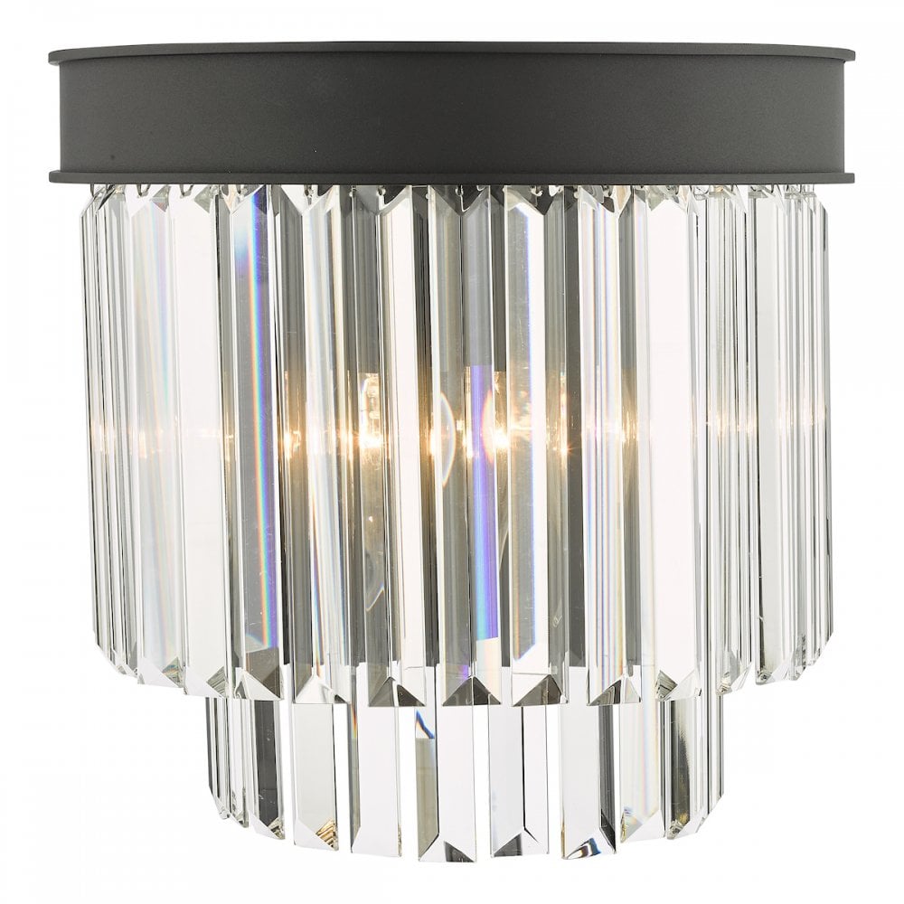 CEL0922 Celeus 2 Light Wall Light Anthracite & Crystal