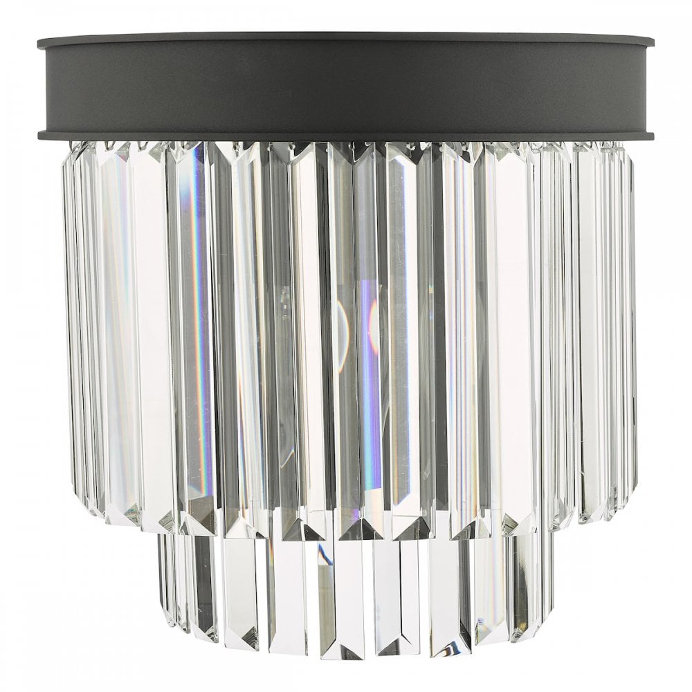 CEL0922 Celeus 2 Light Wall Light Anthracite & Crystal