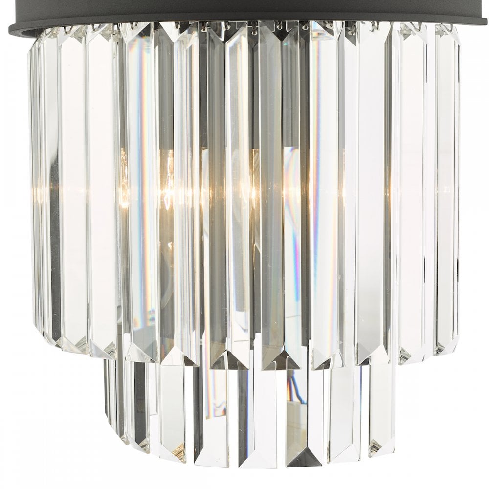 CEL0922 Celeus 2 Light Wall Light Anthracite & Crystal