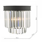 CEL0922 Celeus 2 Light Wall Light Anthracite & Crystal